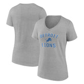 Detroit Lions Women's Victory Arch V-Neck T-Shirt - Gray - NFL