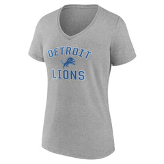 Detroit Lions Women's Victory Arch V-Neck T-Shirt - Gray - NFL