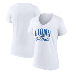 Detroit Lions Women's Victory Script V-Neck T-Shirt - White - NFL