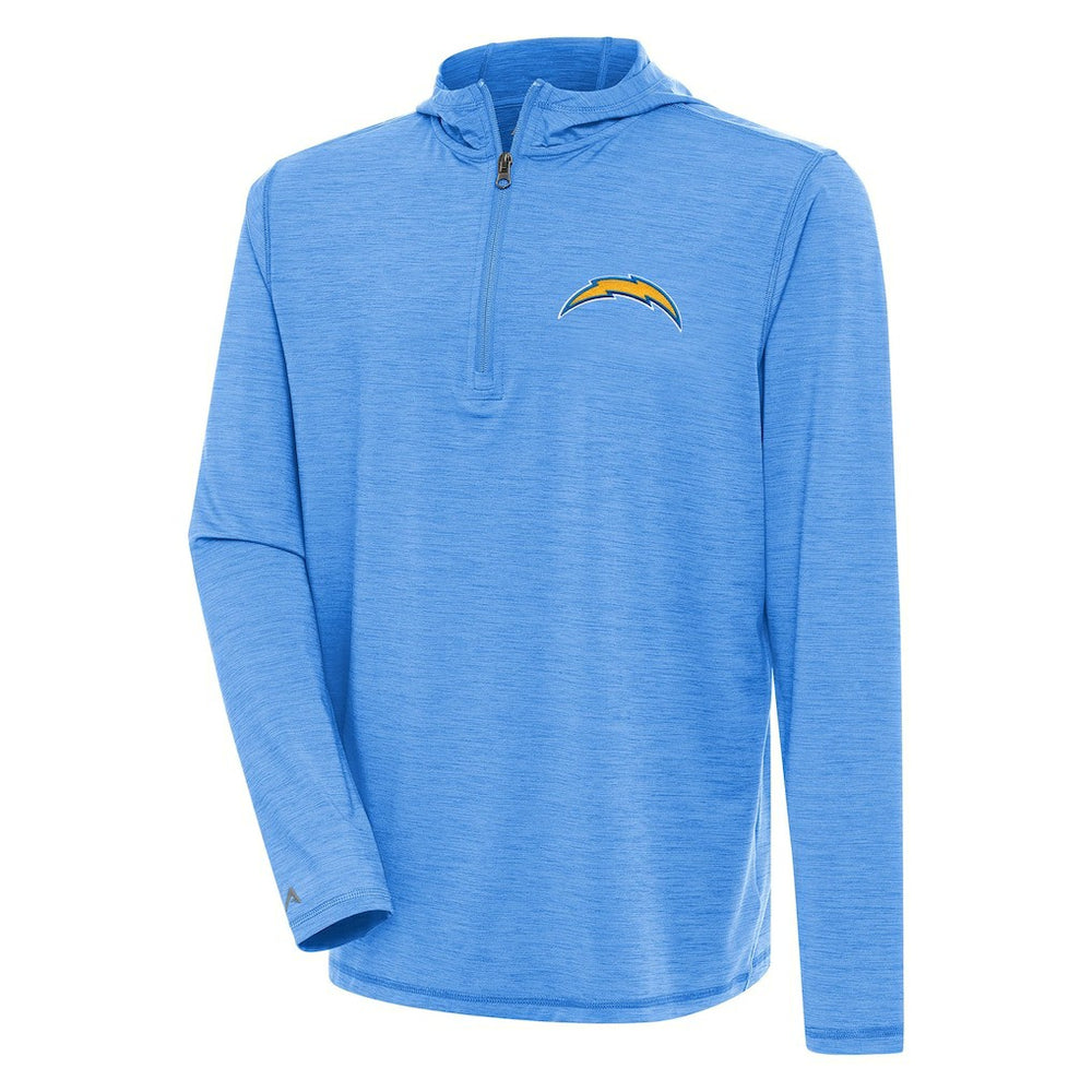 Los Angeles Chargers Antigua Tidy Quarter-Zip Pullover Hoodie - Heather Powder Blue - NFL