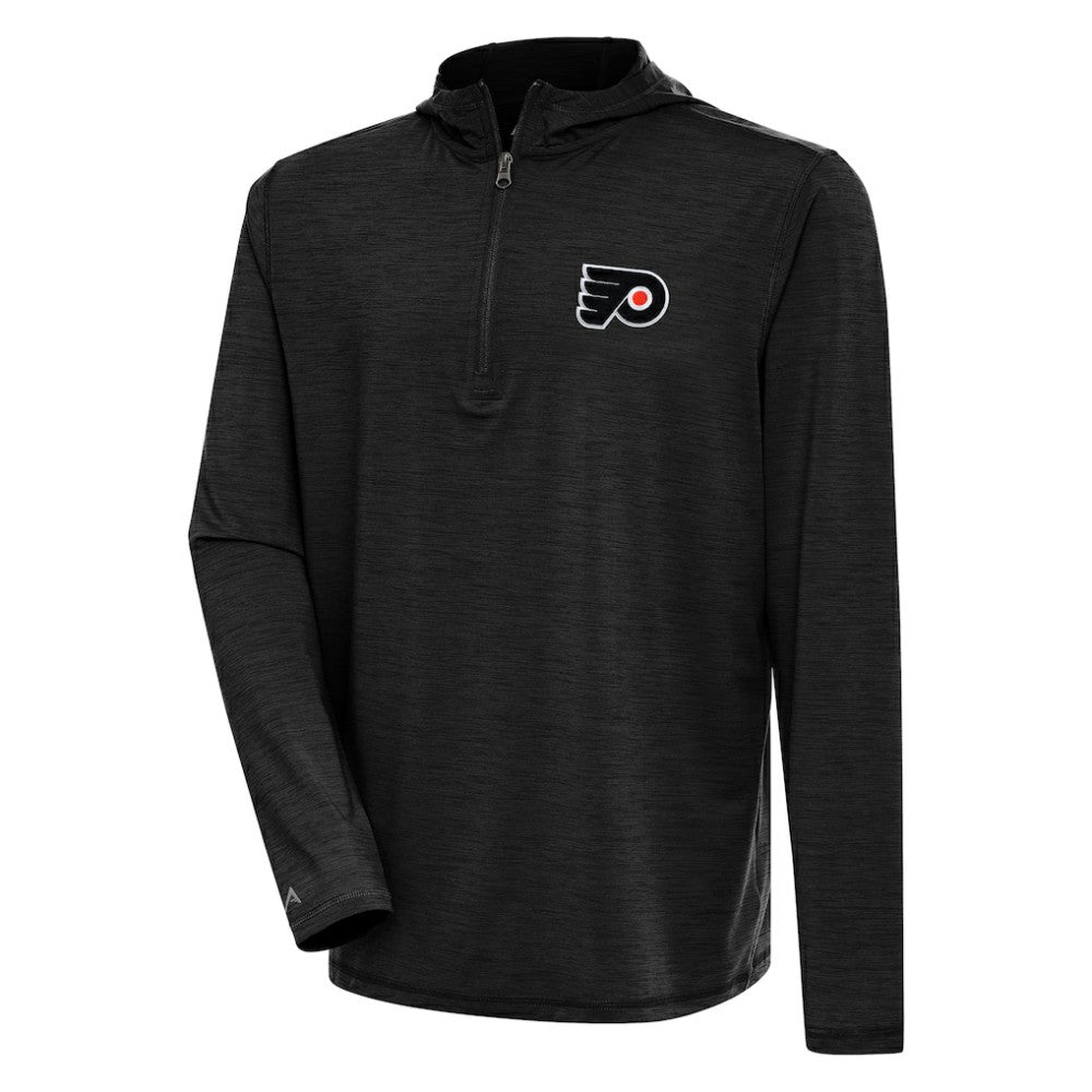 Philadelphia Flyers Antigua Tidy Quarter-Zip Pullover Hoodie - Heather Black | NHL on sale