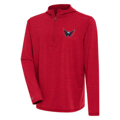 Washington Capitals Antigua Tidy Quarter-Zip Pullover Hoodie - Heather Red | NHL Clearance