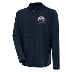 Edmonton Oilers Antigua Tidy Quarter-Zip Pullover Hoodie - Heather Navy | NHL on sale
