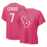 C.J. Stroud Houston Texans Majestic Threads Women's Name & Number T-Shirt - Pink - NFL