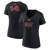 Tyler Herro Miami Heat Women's Behind The Back Name & Number V-Neck T-Shirt Black