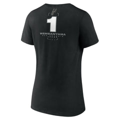 Victor Wembanyama San Antonio Spurs Women's Behind The Back Name & Number V-Neck T-Shirt Black