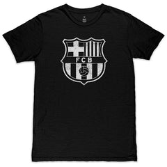Barcelona 1863FC Mono Crest Slub T-Shirt Black