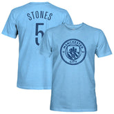 John Stones Manchester City 1863FC Player Name & Number Twisted Tri-Blend Slub T-Shirt Sky Blue