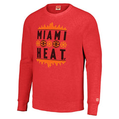 Miami Heat Homage Unisex Holiday Raglan Pullover Sweatshirt Red