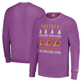 Phoenix Suns Homage Unisex Holiday Tri-Blend Raglan Pullover Sweatshirt Purple