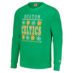 Boston Celtics Homage Unisex Holiday Raglan Pullover Sweatshirt Kelly Green