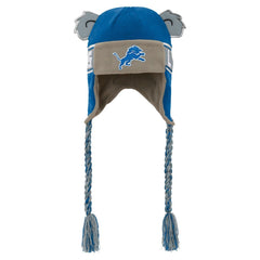 Detroit Lions Youth Wordmark Ears Trooper Knit Hat - Blue - NFL