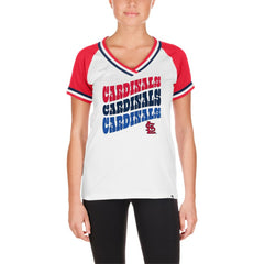 St. Louis Cardinals New Era Women's Jersey Double Binding Raglan V-Neck T-Shirt Discount