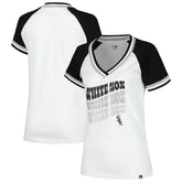 Chicago White Sox New Era Women's Jersey Double Binding Raglan V-Neck T-Shirt Near Me