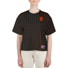 San Francisco Giants New Era Women's Boxy Pinstripe T-Shirt Sale