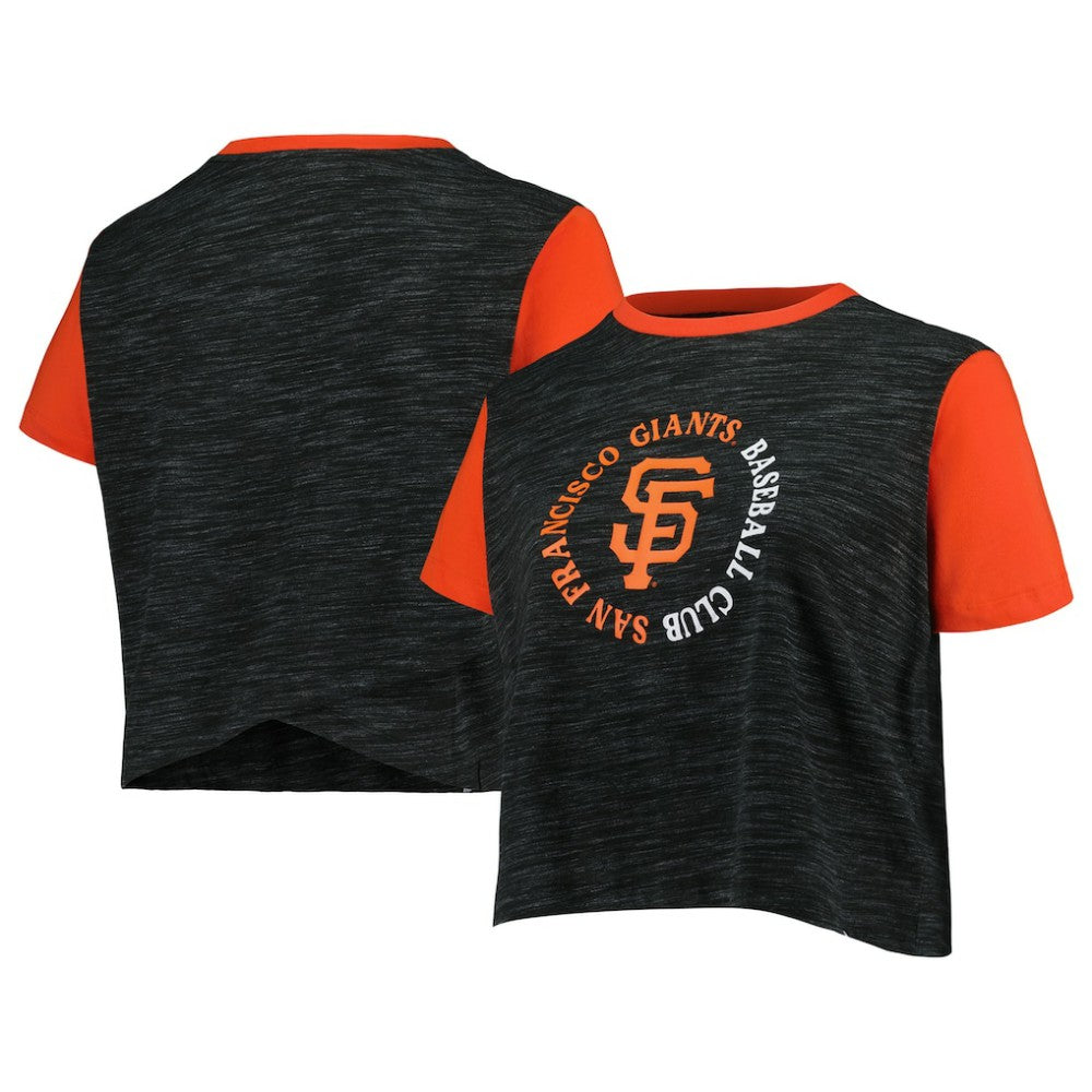 San Francisco Giants New Era Women's Plus Size Crossover Back Cropped T-Shirt Sale