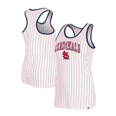 St. Louis Cardinals New Era Women's Sequin Pinstripe Racerback Tank Top Outlet