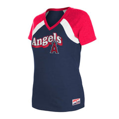 Los Angeles Angels New Era Women's Heathered Raglan V-Neck T-Shirt Discount