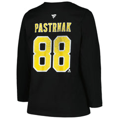 Boston Bruins Profile Women's Plus Size Distressed Printed Name & Number Long Sleeve T-Shirt - Black | NHL on sale