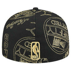 New Era Philadelphia 76ers 59FIFTY Day Allover Print Stencil Fitted Hat Black