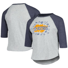 Houston Astros Soft as a Grape Youth Raglan 3/4 Sleeve T-Shirt for sale