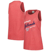 Washington Nationals Soft as a Grape Women's Gauze High Neck Tank Top Discount