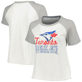 Toronto Blue Jays Soft as a Grape Women's Plus Size Baseball Raglan T-Shirt for sale
