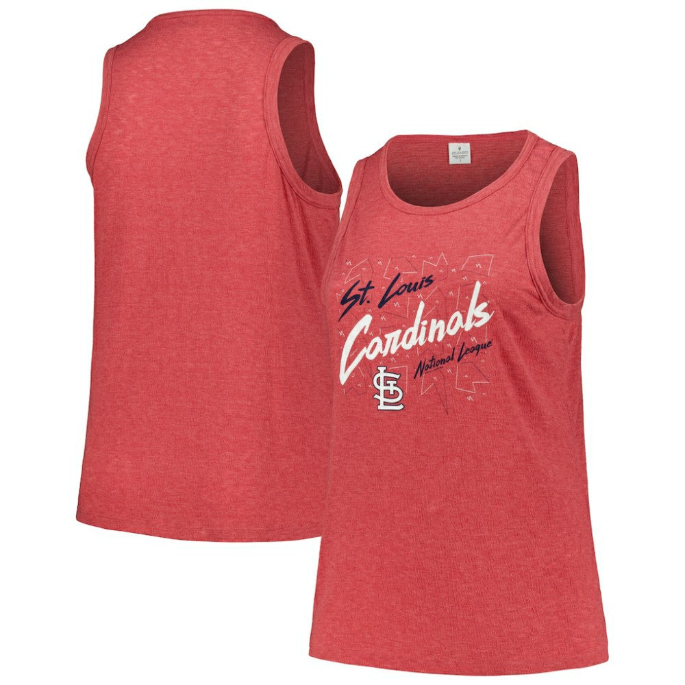 St. Louis Cardinals Soft as a Grape Women's Plus Size Curvy High Neck Tri-Blend Tank Top Near Me