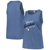 Cleveland Guardians Soft as a Grape Women's Plus Size Curvy High Neck Tri-Blend Tank Top Online
