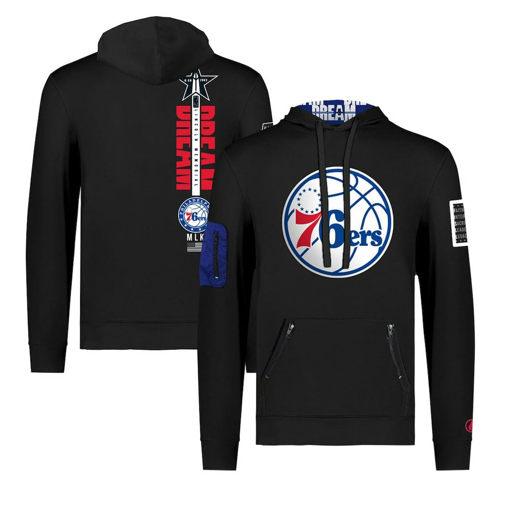 Philadelphia 76ers FISLL x Black History Collection Unisex Pullover Hoodie - Black