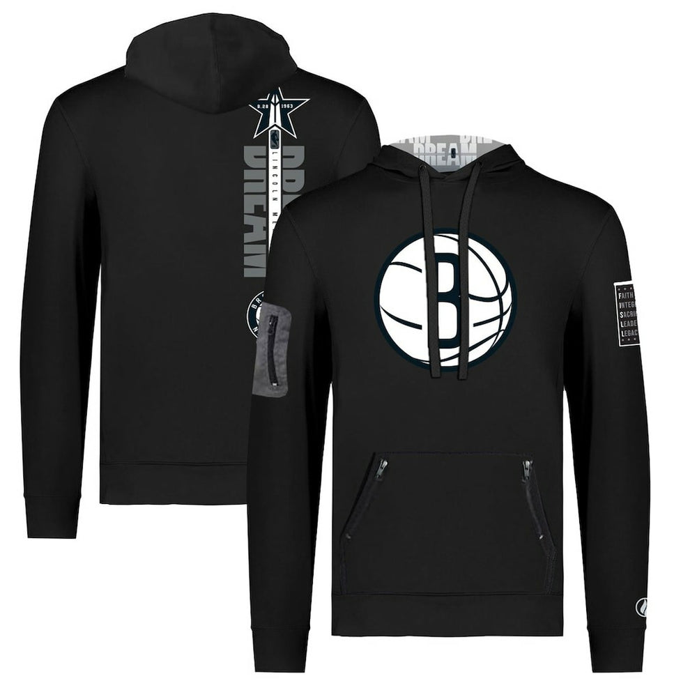 Brooklyn Nets FISLL x Black History Collection Unisex Pullover Hoodie - Black
