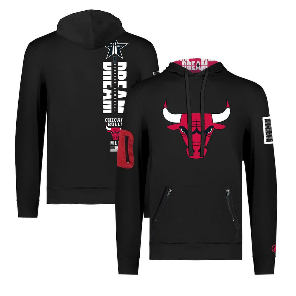 Chicago Bulls FISLL x Black History Collection Unisex Pullover Hoodie - Black