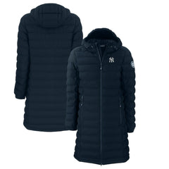 New York Yankees Cutter & Buck Women's Mission Ridge Repreve Eco Insulated Full-Zip Long Puffer Jacket for sale