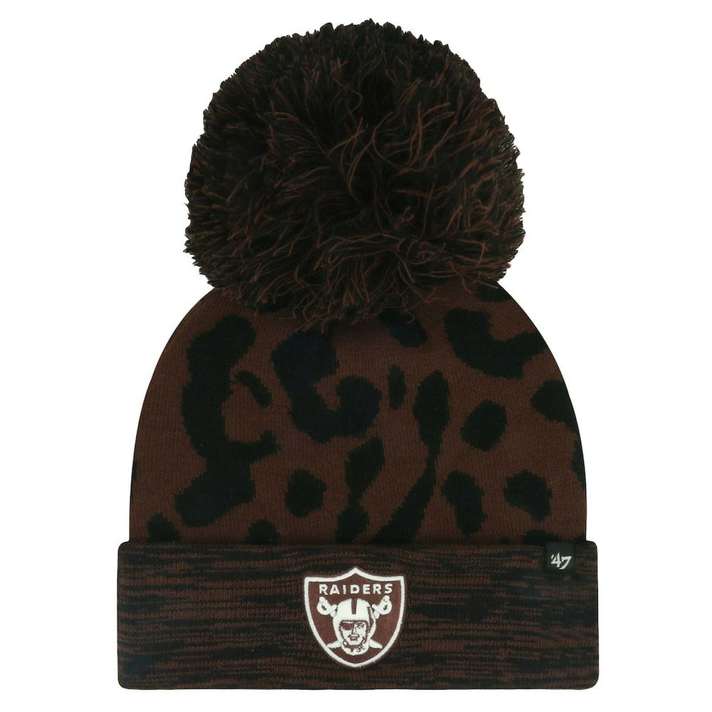 Las Vegas Raiders '47 Women's Cacao Cuffed Knit Hat with Pom - Brown - 47 brand