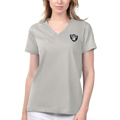 Las Vegas Raiders Margaritaville Women's Game Time V-Neck T-Shirt - Gray - NFL