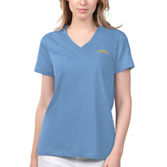 Los Angeles Chargers Margaritaville Women's Game Time V-Neck T-Shirt - Blue - NFL