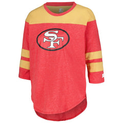 San Francisco 49ers Starter Women's Fullback Tri-Blend 3/4-Sleeve T-Shirt - Scarlet - NFL