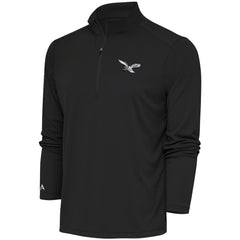 Philadelphia Eagles Antigua Throwback Logo Tribute Quarter-Zip Pullover Top - Gray - NFL