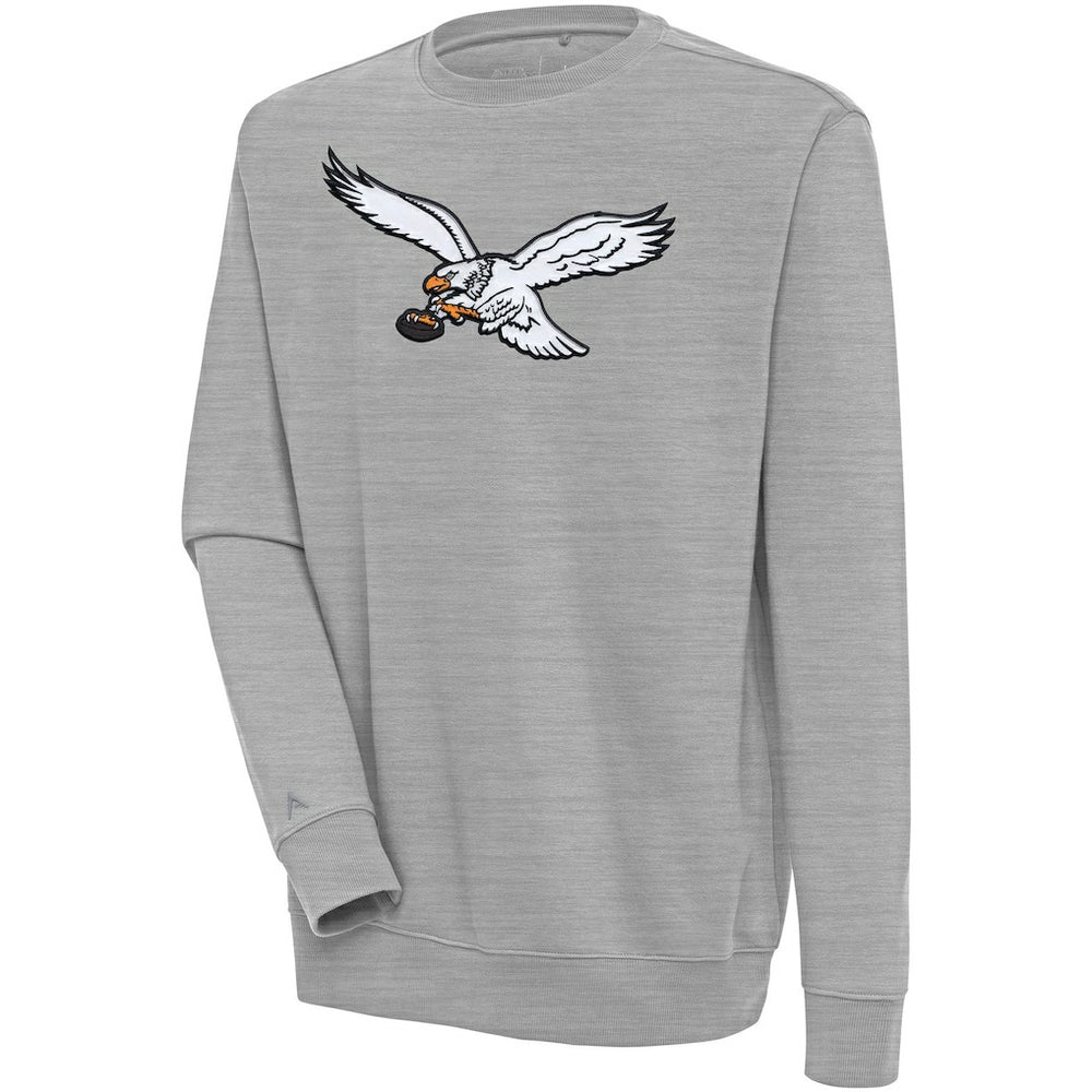 Philadelphia Eagles Antigua Throwback Logo Victory Pullover Sweatshirt - Heather Gray - NFL