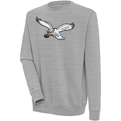 Philadelphia Eagles Antigua Throwback Logo Victory Pullover Sweatshirt - Heather Gray - NFL