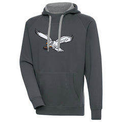 Philadelphia Eagles Antigua Throwback Logo Victory Pullover Sweatshirt - Charcoal - NFL