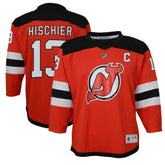 Nico Hischier New Jersey Devils Youth Captain Patch Home Replica Player Jersey - Red | NHL Lifestyle
