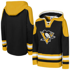 Pittsburgh Penguins Youth Ageless Must Have Home V-Neck Pullover Hoodie - Black | NHL Lifestyle