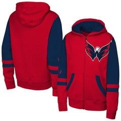 Washington Capitals Youth Face Off Full-Zip Hoodie - Red | NHL online