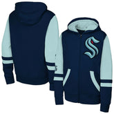 Seattle Kraken Youth Face Off Full-Zip Hoodie - Navy | NHL Lifestyle
