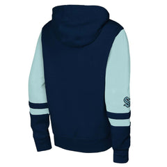 Seattle Kraken Youth Face Off Full-Zip Hoodie - Navy | NHL Lifestyle