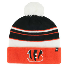 Cincinnati Bengals '47 Youth Peewee Cuffed Knit Hat with Pom - Black/Orange - 47 brand