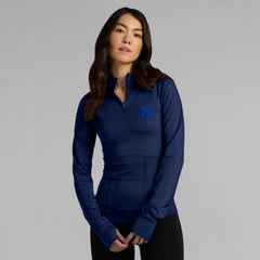 New York Yankees Fanatics Women's Elements Raglan Tri-Blend Quarter-Zip Top Outlet