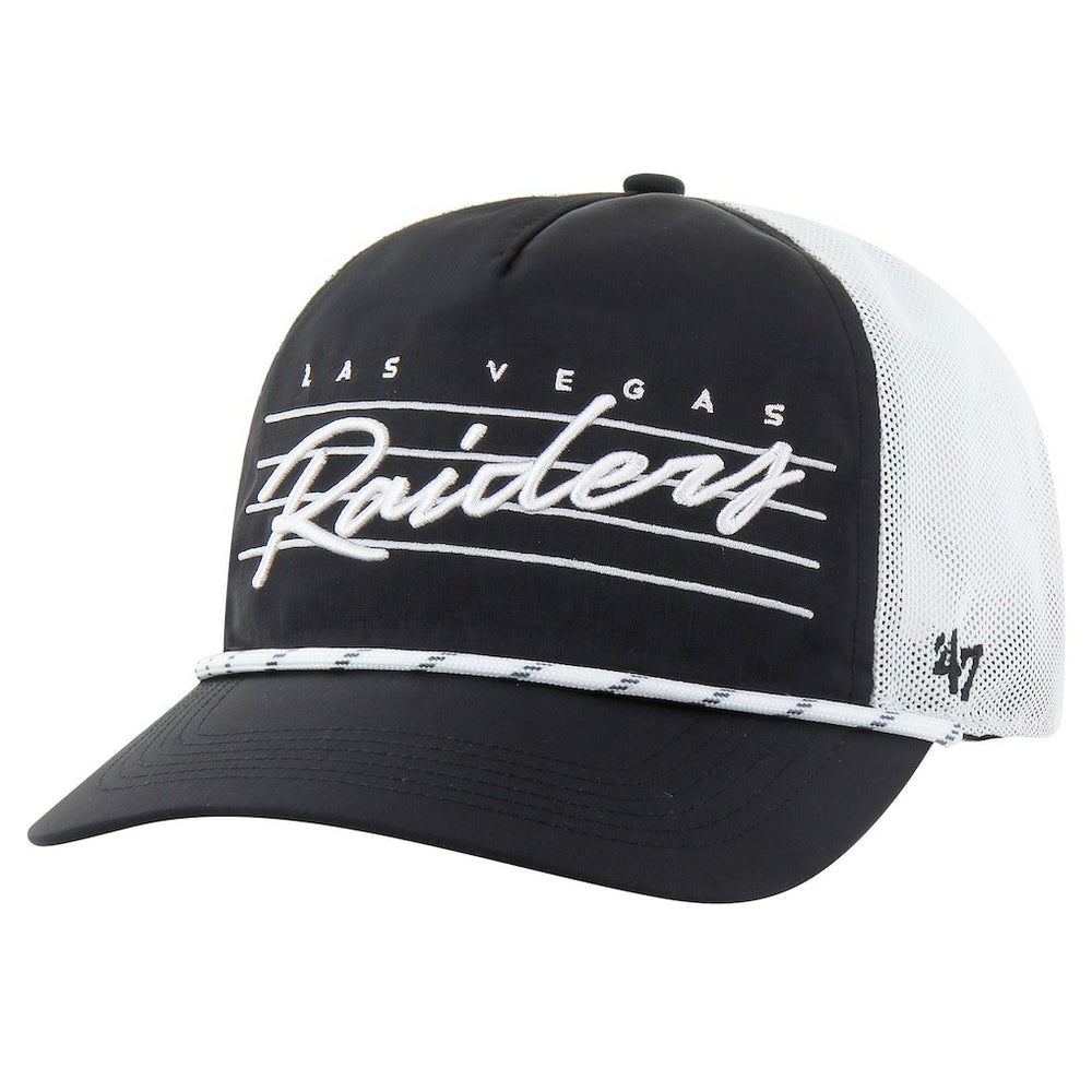 Las Vegas Raiders '47 Downburst Relaxed Hitch Trucker Adjustable Hat - Black/White - 47 brand