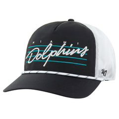 Miami Dolphins '47 Downburst Relaxed Hitch Trucker Adjustable Hat - Black/White - 47 brand